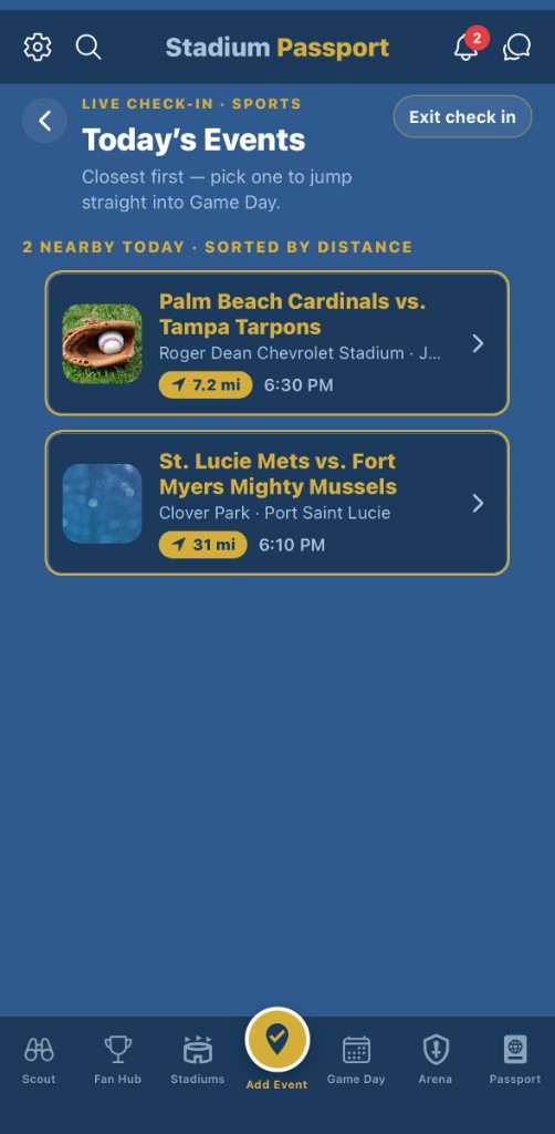 Live nearby check-in