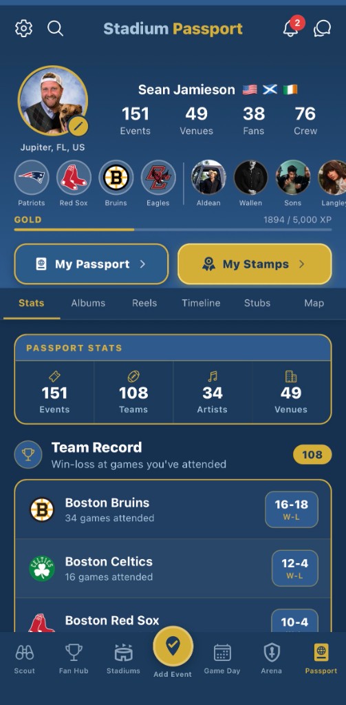 Stadium Passport photo albums on your fan passport