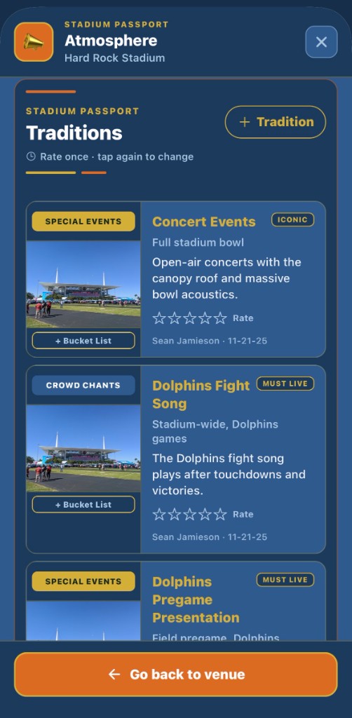 Hard Rock Stadium atmosphere traditions
